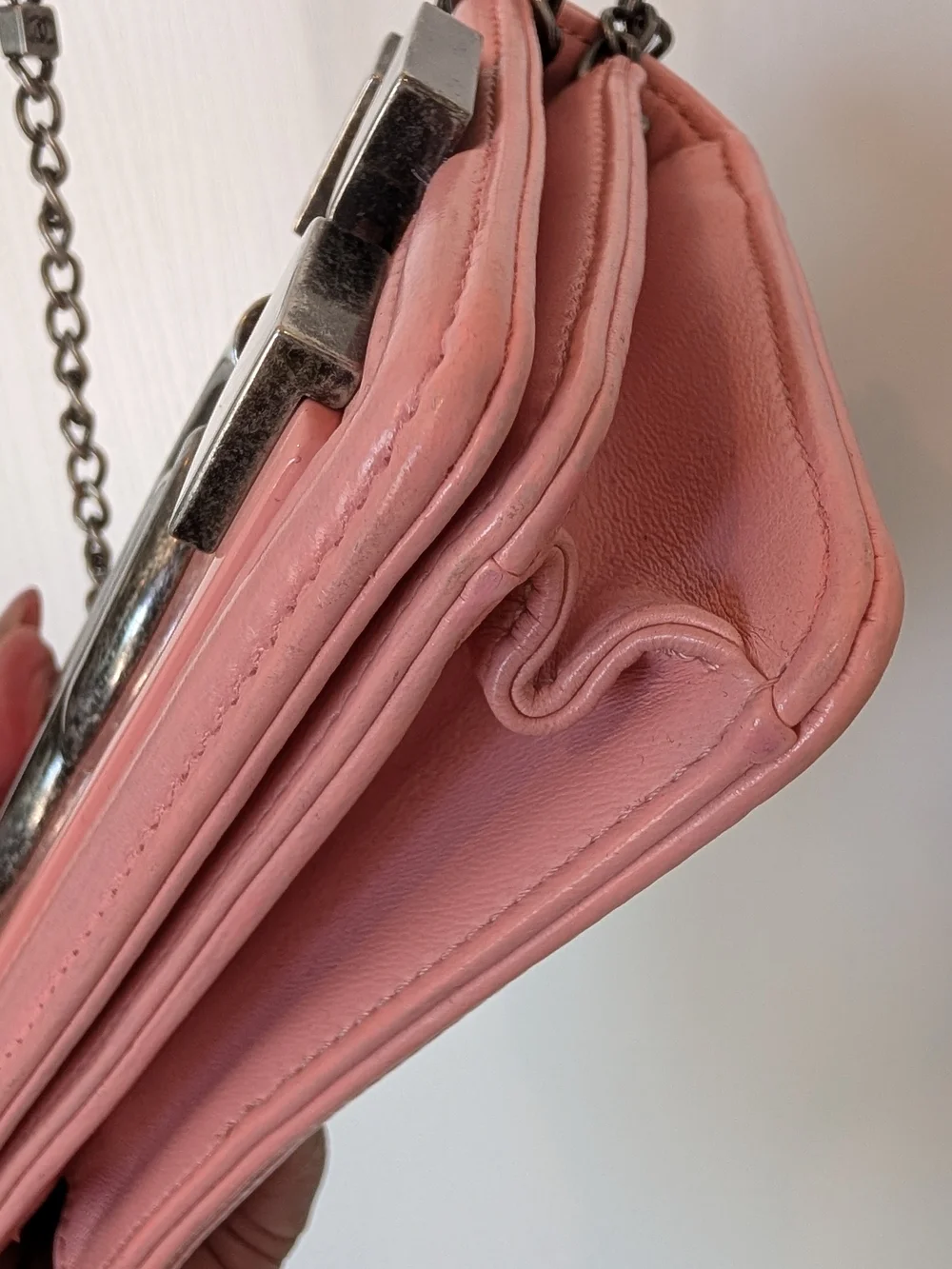 Chanel Brick Lego Pink Leather Boy Mini Flap Bag